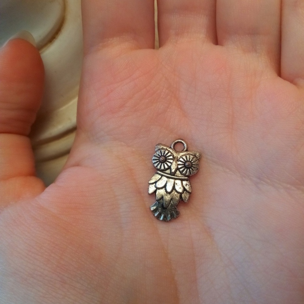 Sterling silver owl of Athena pendant